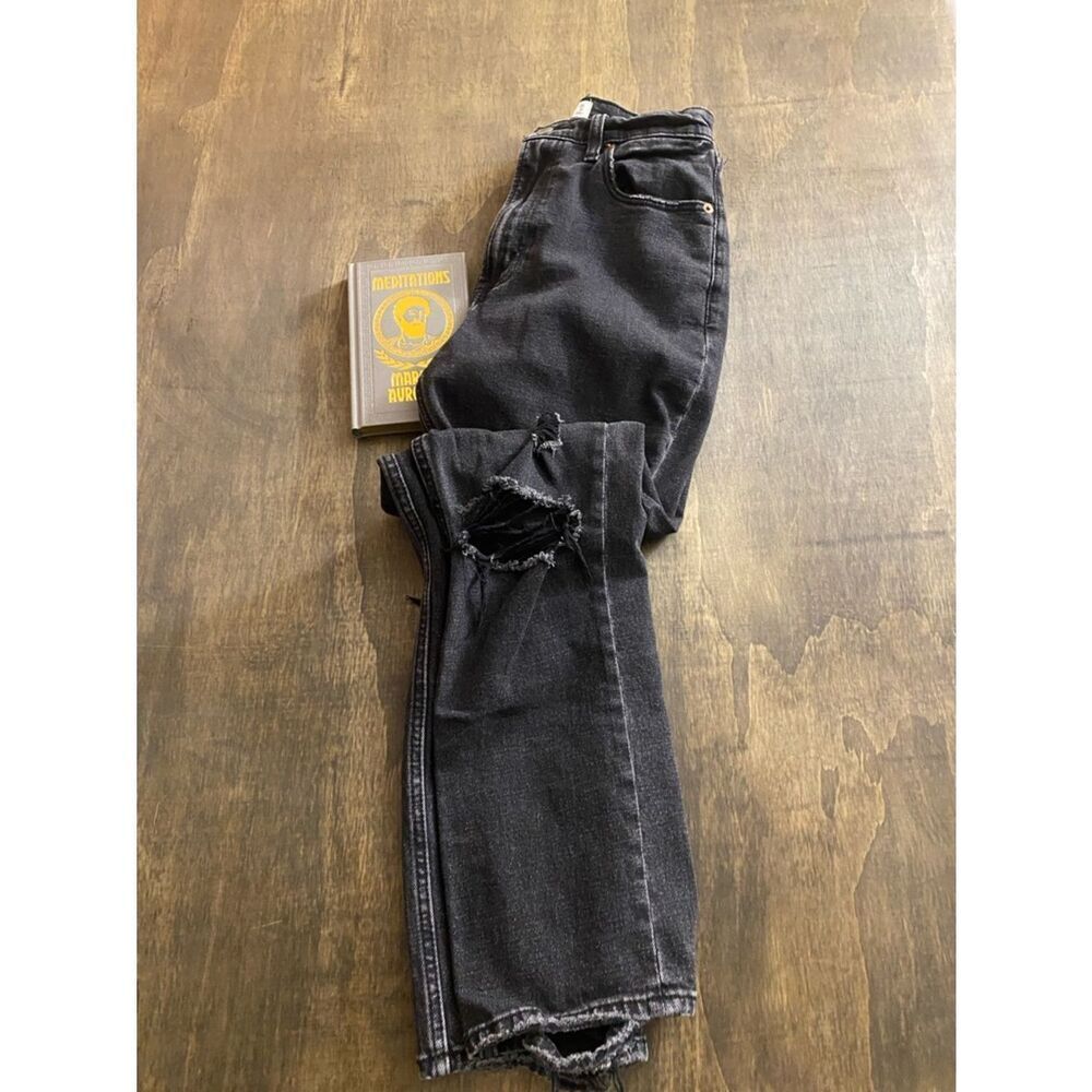 Abercrombie Fitch Ankle Straight Distressed High-Rise Jeans